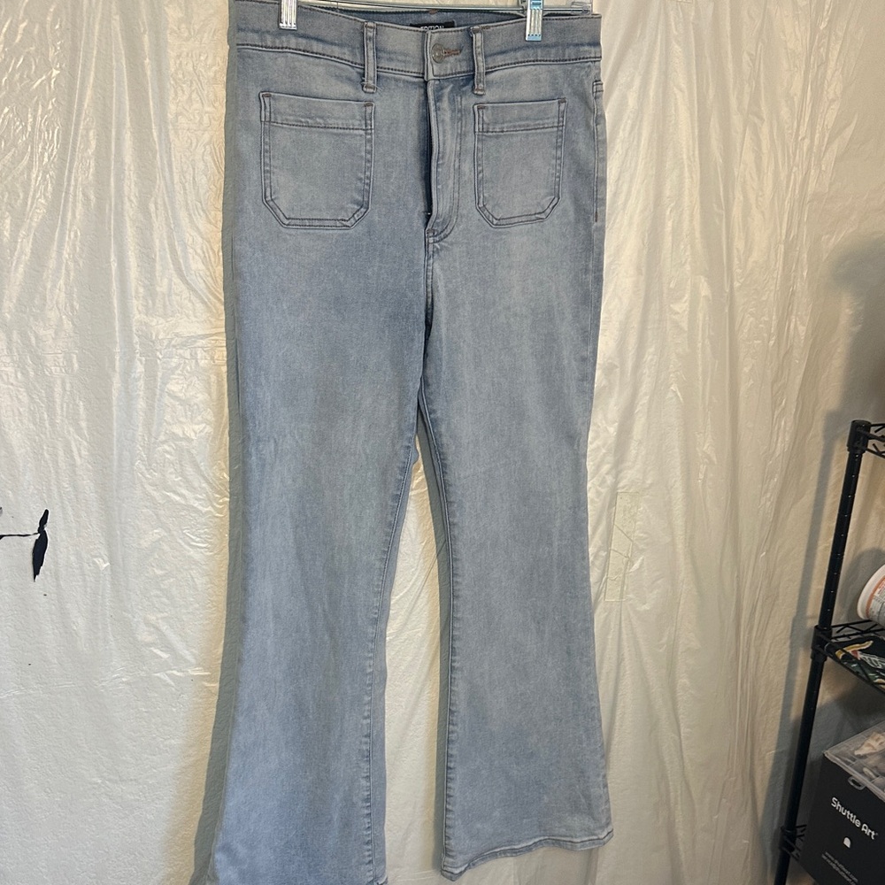 Express Women's Light Blue Flare Jeans
